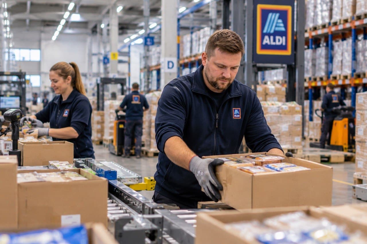Operator colectare mărfuri (Kommissionierer) - depozit ALDI, Germania
