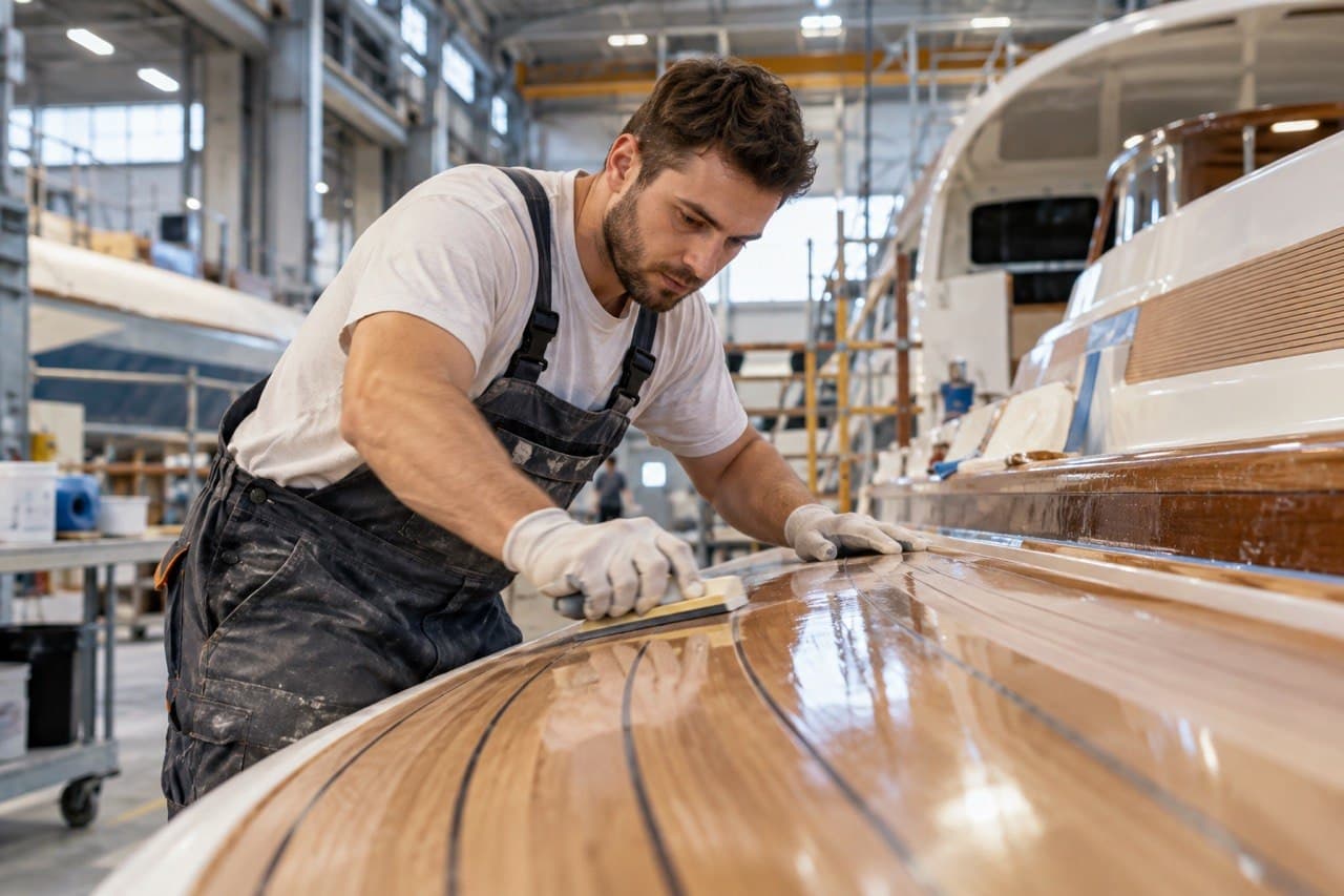 Lucrător în producție – șlefuitor / laminator la șantier naval (Sunreef Yachts, Gdańsk)