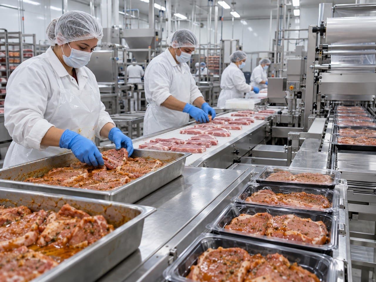 Muncitor procesare carne de porc (abator, tranșare, dezosare, ambalare)